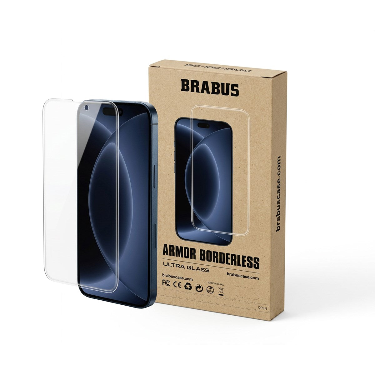 BRABUS No Black Border Curved Clear Phone Screen Protector for iPhone 18 Pro Max · 1