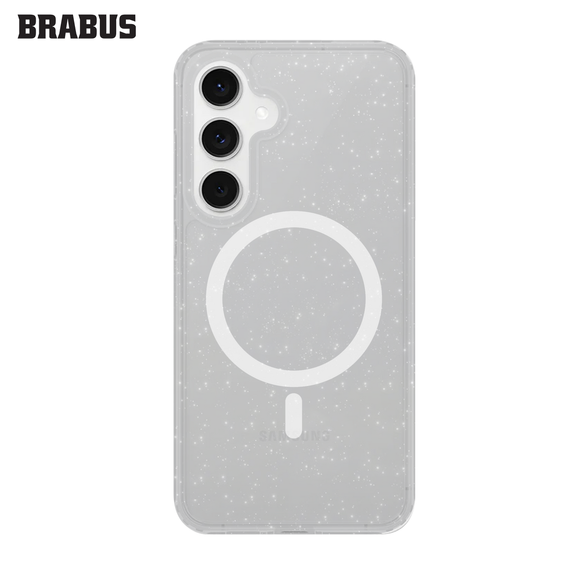 BRABUS S24 Ultra Glitter Extra Hard-Shell Kenarlı MagSafe-Compatible HollyMag Clear Silicone Case · 2