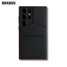BRABUS Faux-Leather Look Card Holder Silicone Plank Case for Samsung Galaxy S23 Ultra · 1