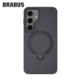 BRABUS Samsung S24 MagSafe-Compatible Carbon Fiber-Covered Metal Stand Anti-Shock Urban Silicone Case · 2