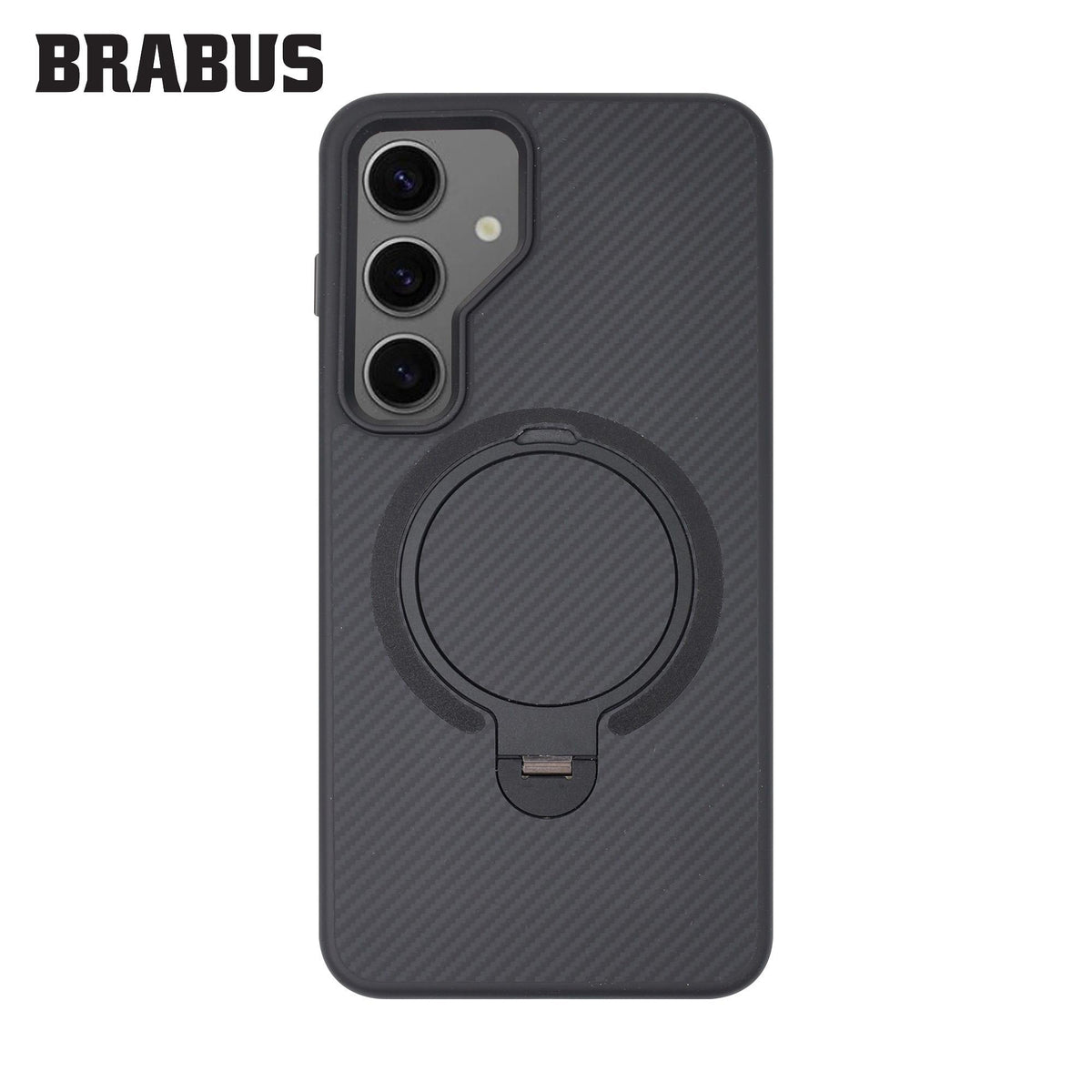BRABUS Samsung S24 MagSafe-Compatible Carbon Fiber-Covered Metal Stand Anti-Shock Urban Silicone Case · 2