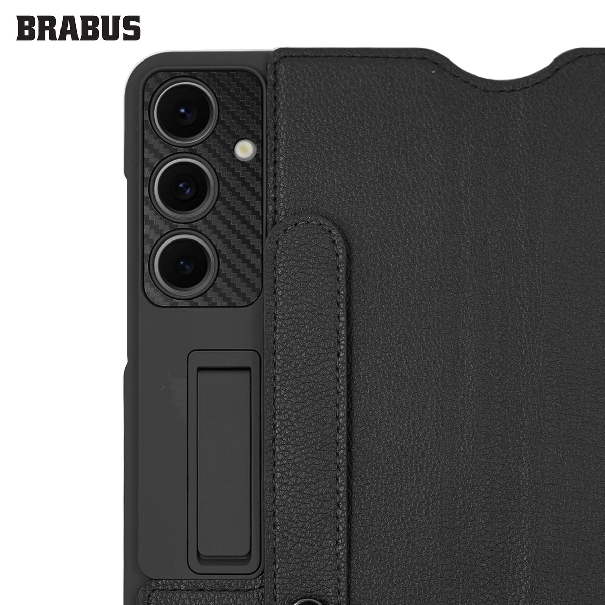 BRABUS Faux Leather Lens Korumalı Stand Kart Bölmeli Flip Kapak Phoenix Case for Samsung Galaxy S24 Ultra · 4