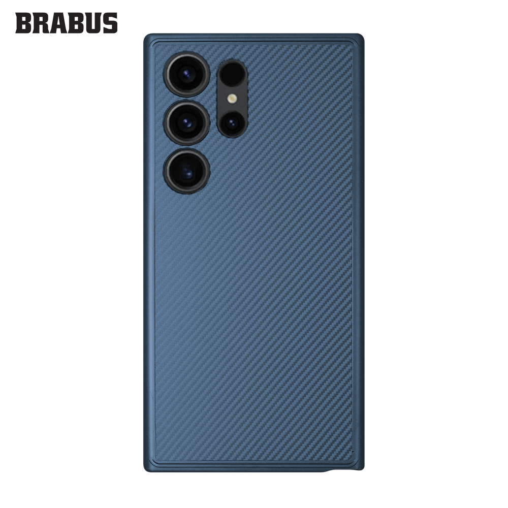 BRABUS Carbon Fiber Görünümlü Soft Edges Silicone İndigo Case for Samsung Galaxy S24 · 1