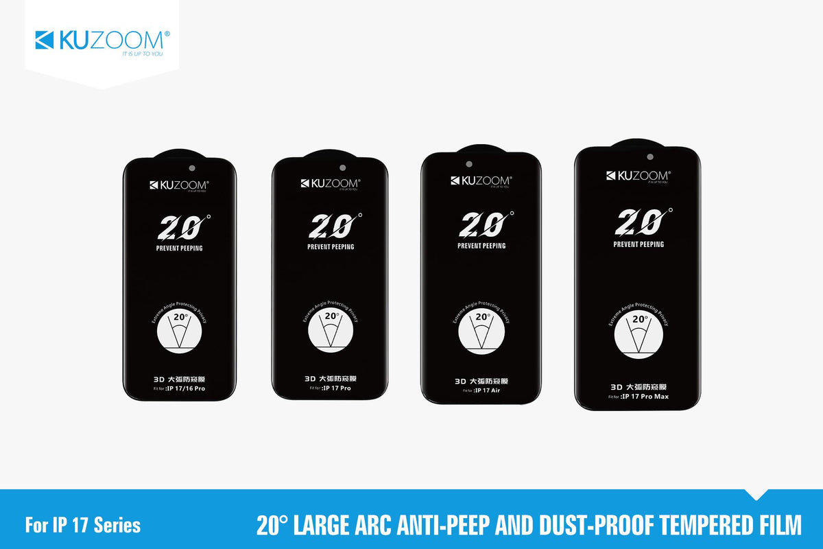 KUZOOM Tempered Privacy Screen Protector for iPhone 17 Pro · 2