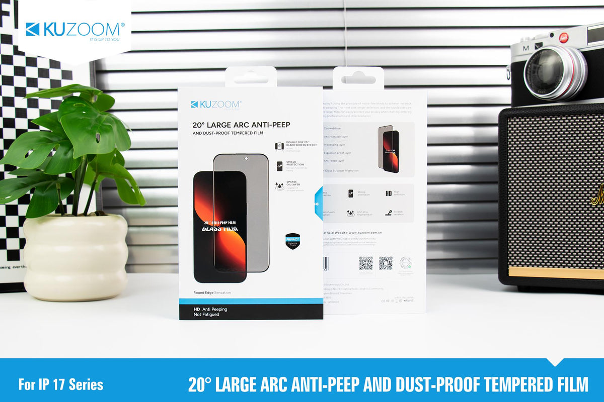 KUZOOM Tempered Privacy Screen Protector for iPhone 17 Pro · 7
