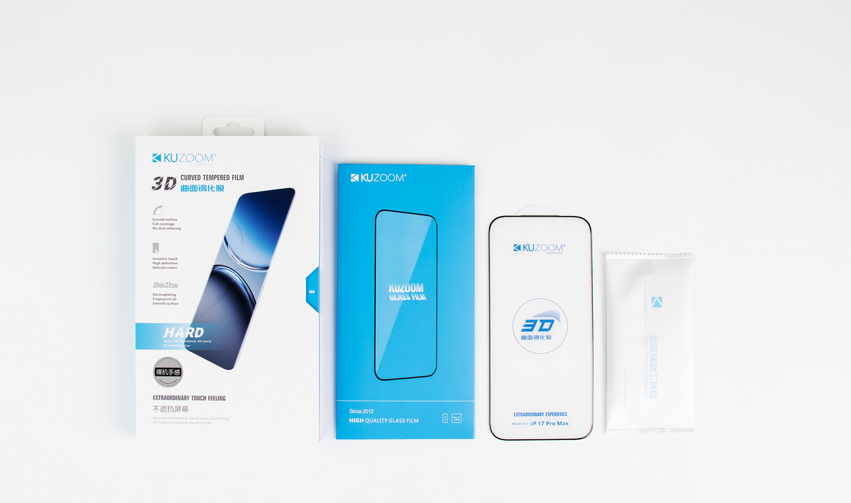 KUZOOM Tempered Curved Glass Screen Protector for iPhone 16 Pro Max · 5