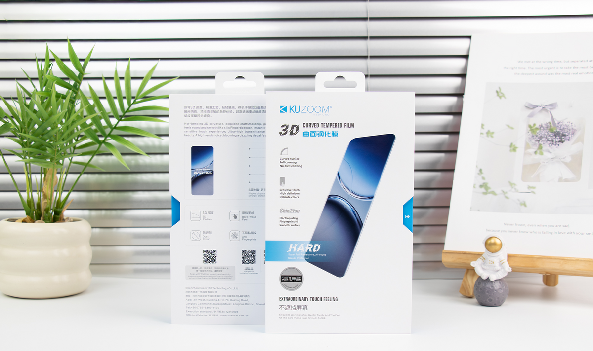 KUZOOM Tempered Curved Glass Screen Protector for iPhone 16 Pro Max · 1