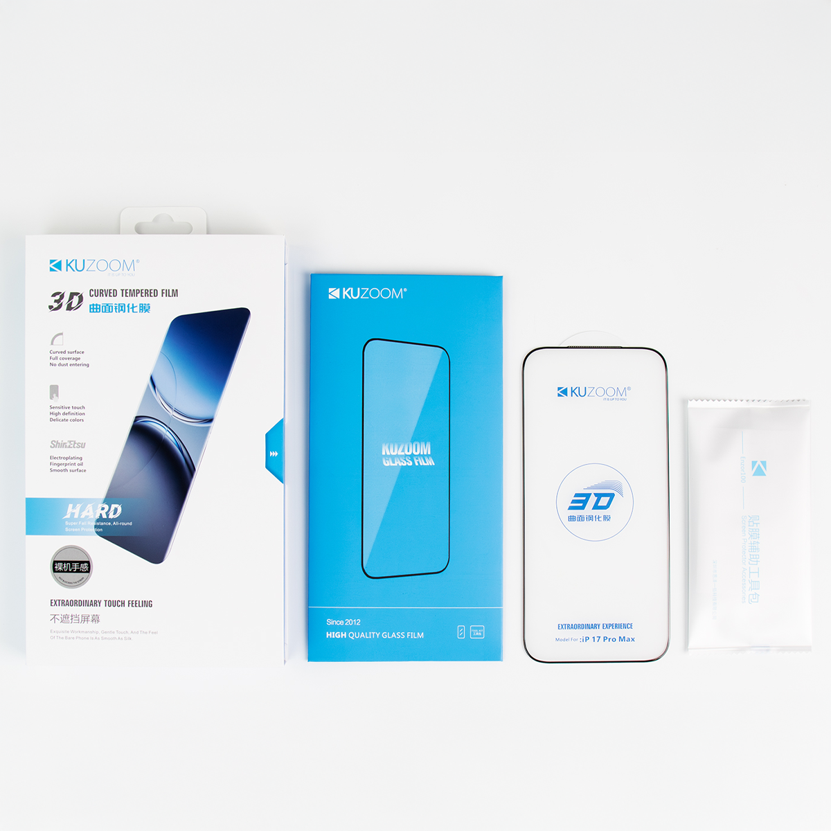 KUZOOM Tempered Curved Glass Screen Protector for iPhone 17 · 4