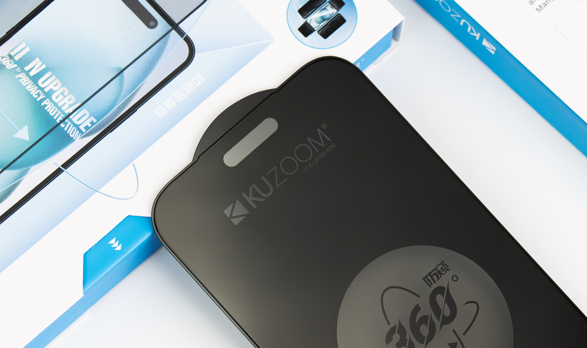 KUZOOM 360° Anti-Peep Full Screen Tempered Privacy Glass Screen Protector for iPhone 16 Pro · 2