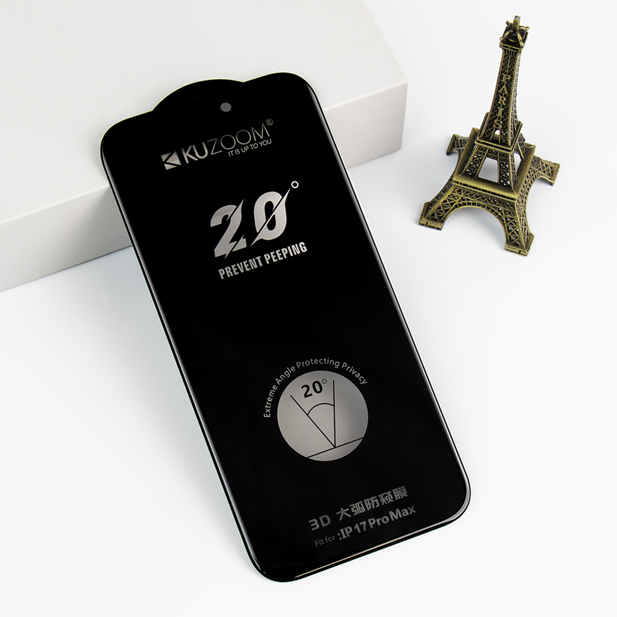 KUZOOM 360° Anti-Peep Full Screen Tempered Privacy Glass Screen Protector for iPhone 17 Air · 4