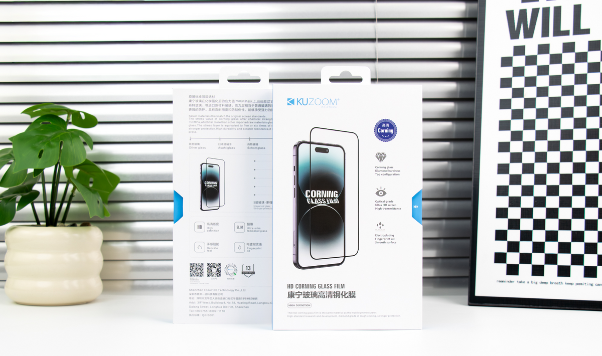 KUZOOM Glass Screen Protector for iPhone 16 / iPhone 15 / iPhone 14 Pro · 1