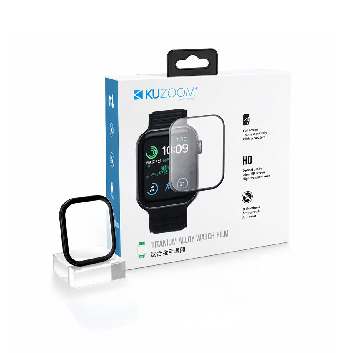 KUZOOM Titanium Alloy Watch Protective Glass for Apple Watch Series 10 42 mm · 1