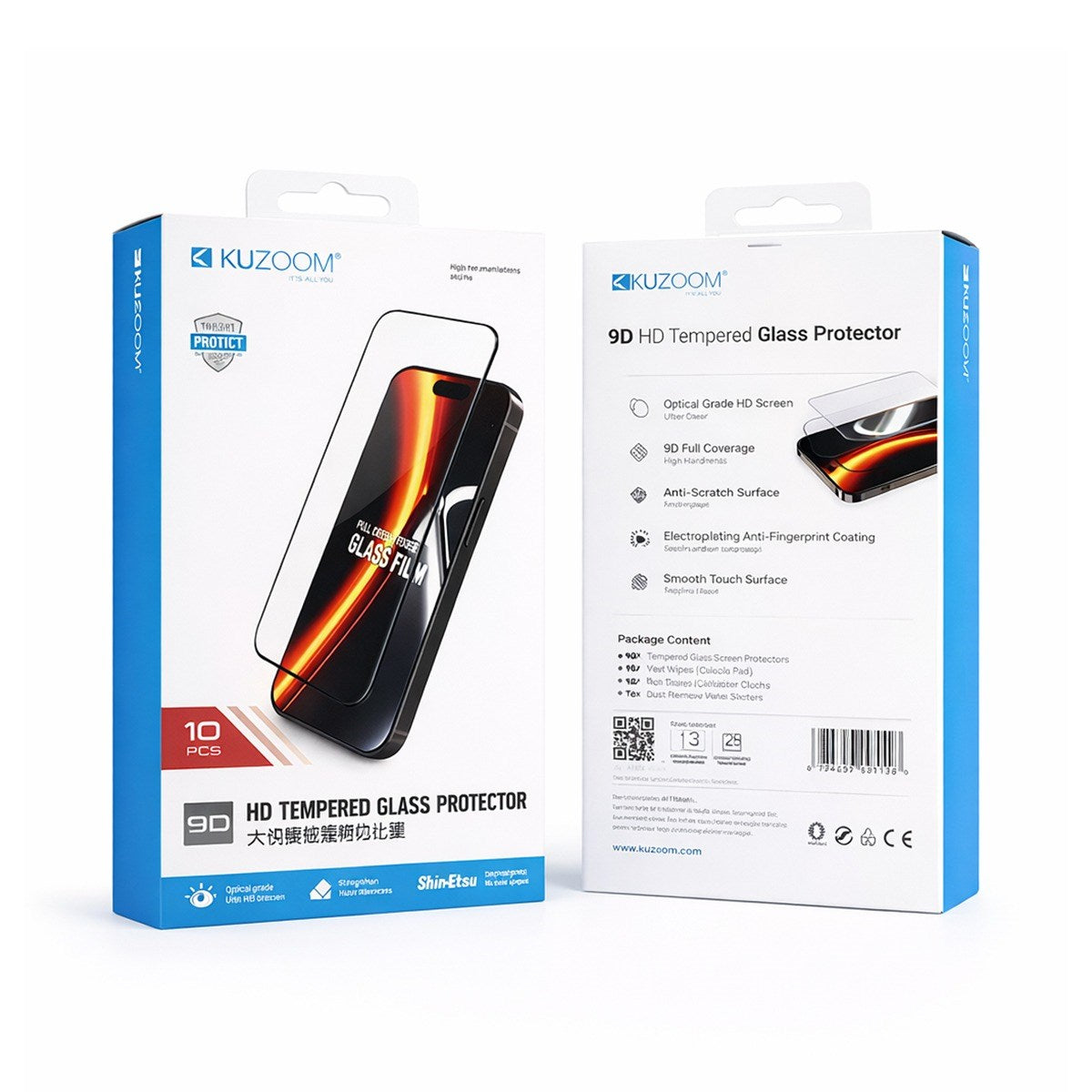 KUZOOM 10 Pack Hd Tempered Glass Screen Protector for iPhone 16 Pro Max · 1