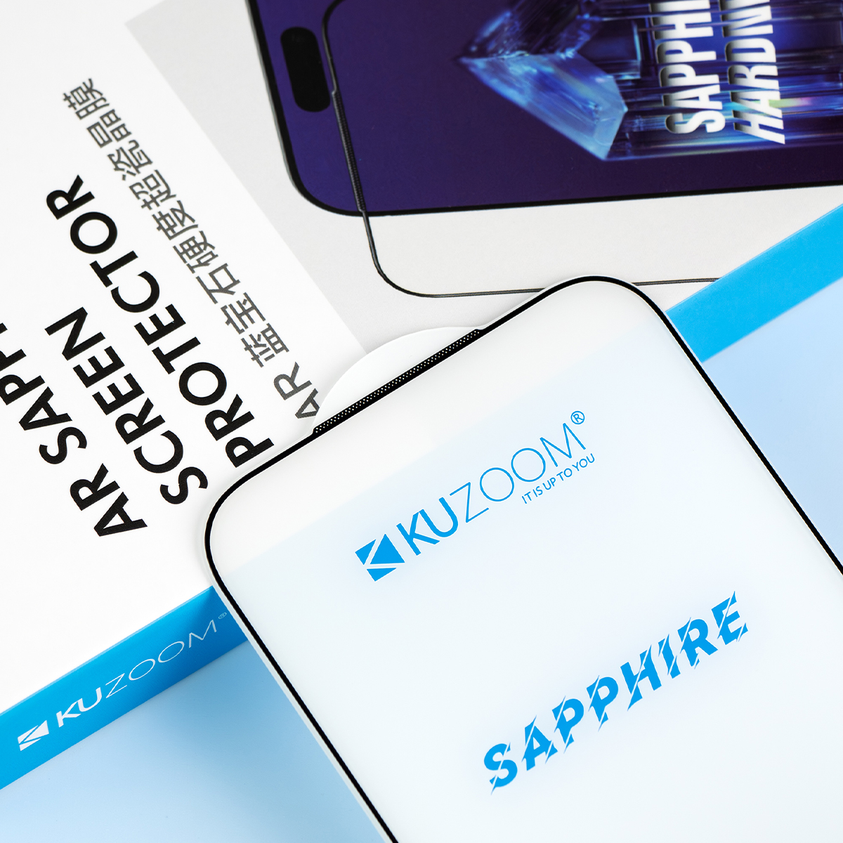 KUZOOM AR Sapphire Glass Screen Protector for iPhone 17 / iPhone 16 Pro · 3