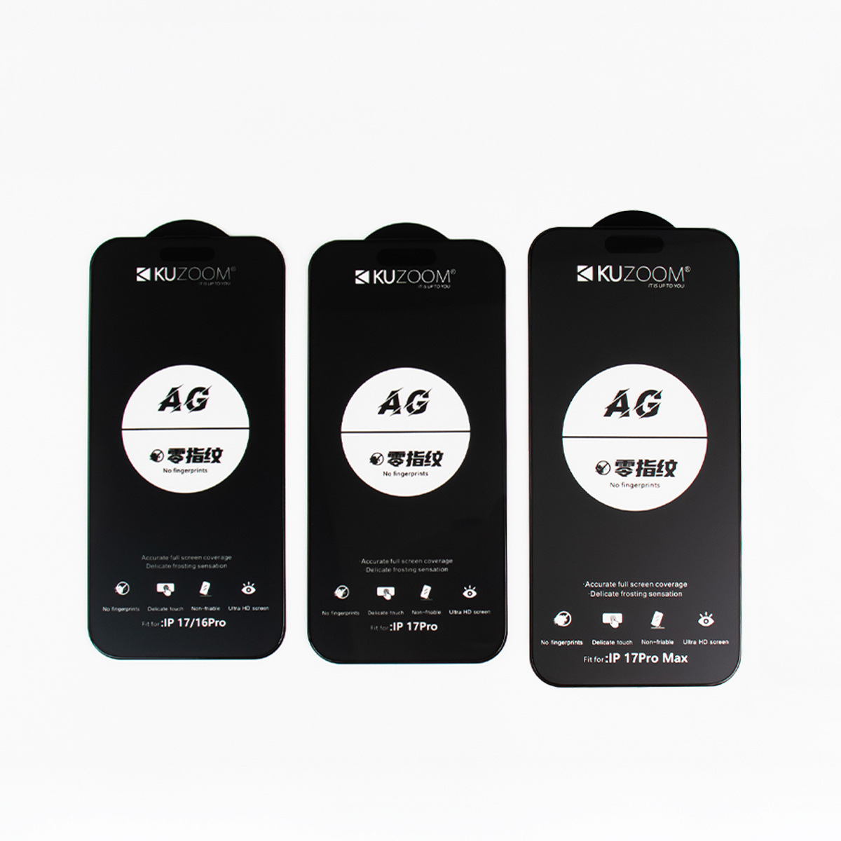 KUZOOM Ultra Hd Skin-Touch Fingerprint-Resistant Privacy Glass Screen Protector for iPhone 17 / iPhone 16 Pro · 3