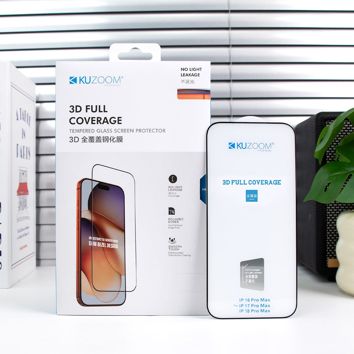 KUZOOM 3D Full Coverage Glass Screen Protector for iPhone 18 Pro Max · 1