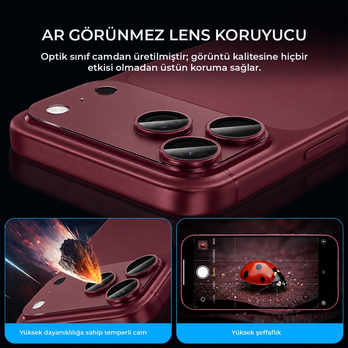 KUZOOM AR Clear Camera Lens Protector for iPhone 18 Pro Max · 4