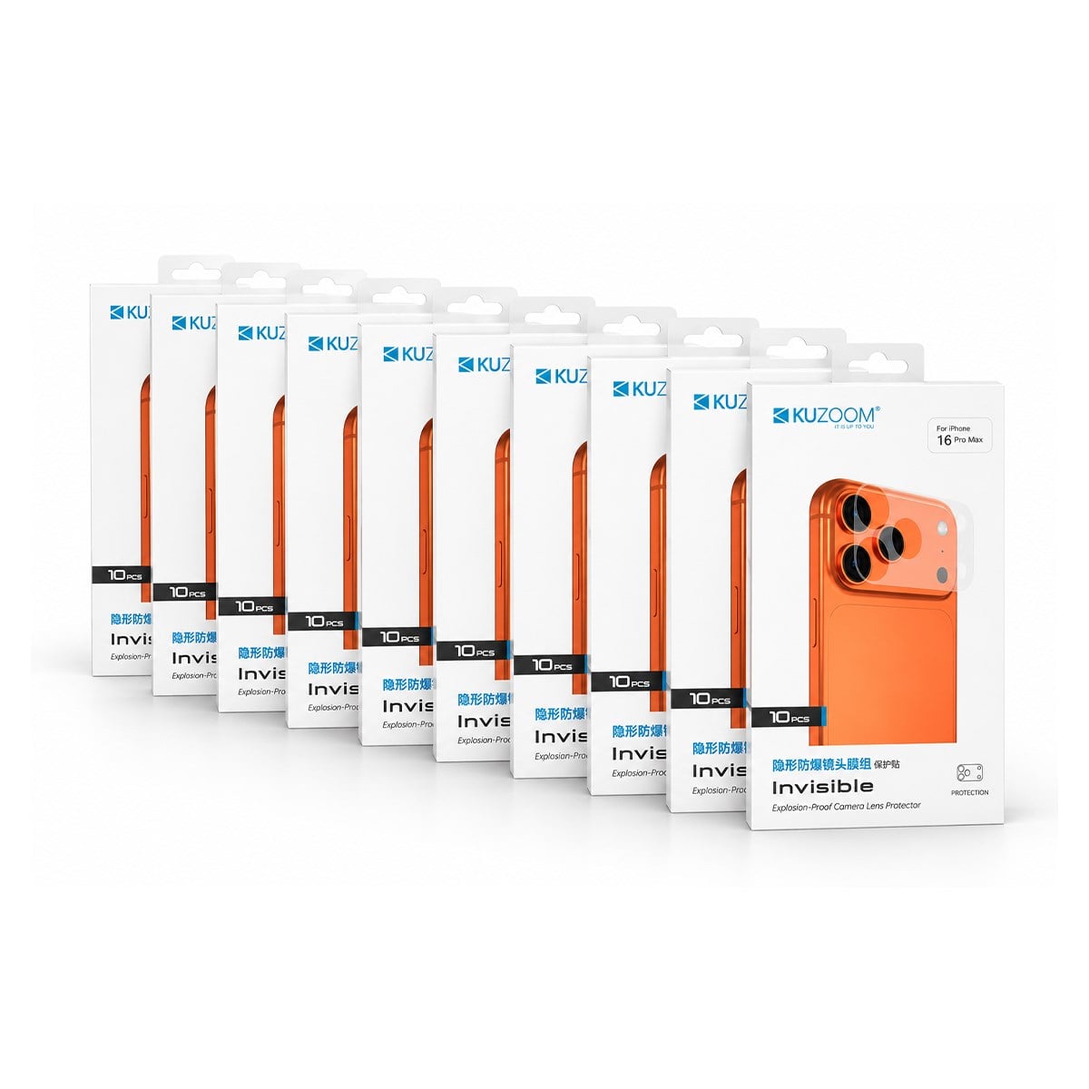 KUZOOM Invisible Shock-Resistant Lens Module 10 Pack Protection Film for iPhone 18 Pro · 3