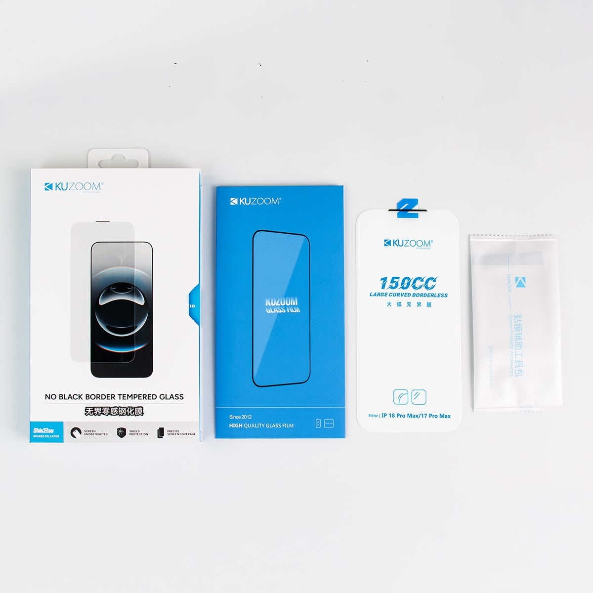 KUZOOM Full Edges Tempered Glass Screen Protector for iPhone 15 Pro / iPhone 15 / iPhone 16 · 2