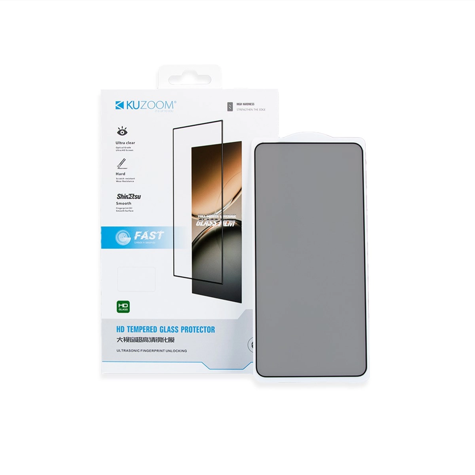 KUZOOM Privacy HD 9D Fingerprint-Resistant Tempered Glass Screen Protector for Samsung Galaxy Z Flip 8 · 1