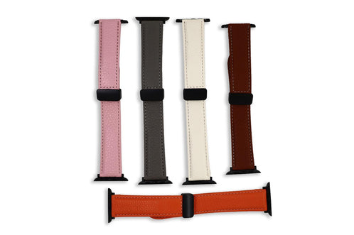 MOPAL Apple Watch Compatible 38-40-41 mm Patterned Black Hardware Leather Watch Band · 1