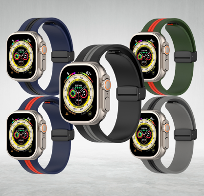 MOPAL Apple Watch Compatible 42 44 45 49 mm Patterned N-23 Silicone Watch Band · 1