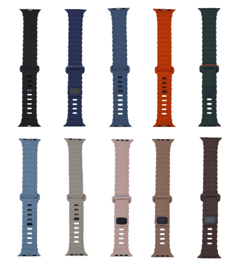 MOPAL Apple Watch Compatible 42 44 45 49 mm Patterned Rubber Watch Band · 1