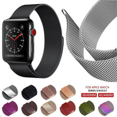 MOPAL Apple Watch Compatible 42-44-45-49 mm Magnetic Closure Metal Watch Band · 5