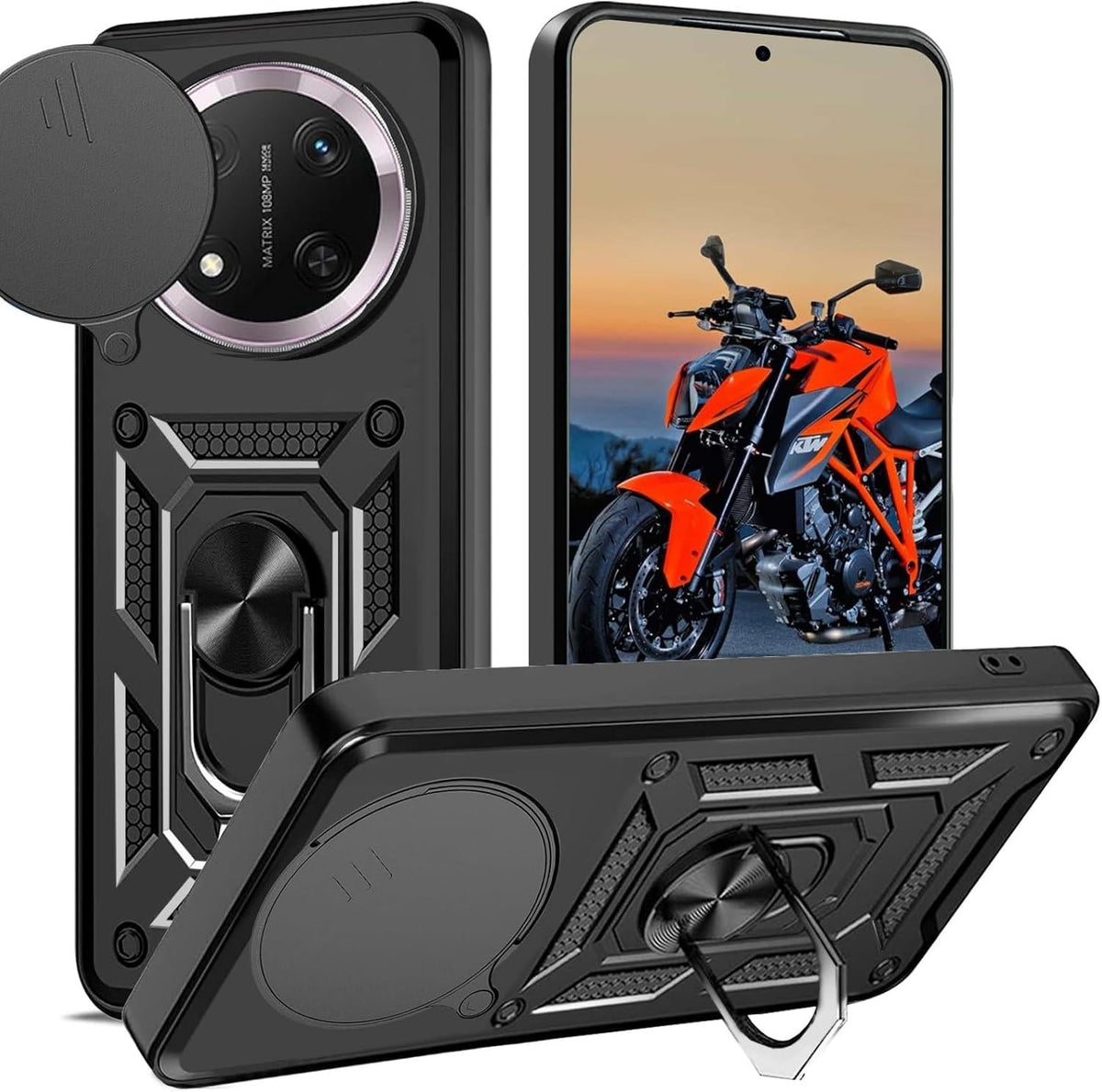 MOPAL Honor Magic 7 Lite Stand Sliding Shock-Resistant Slide Silicone Case · 2