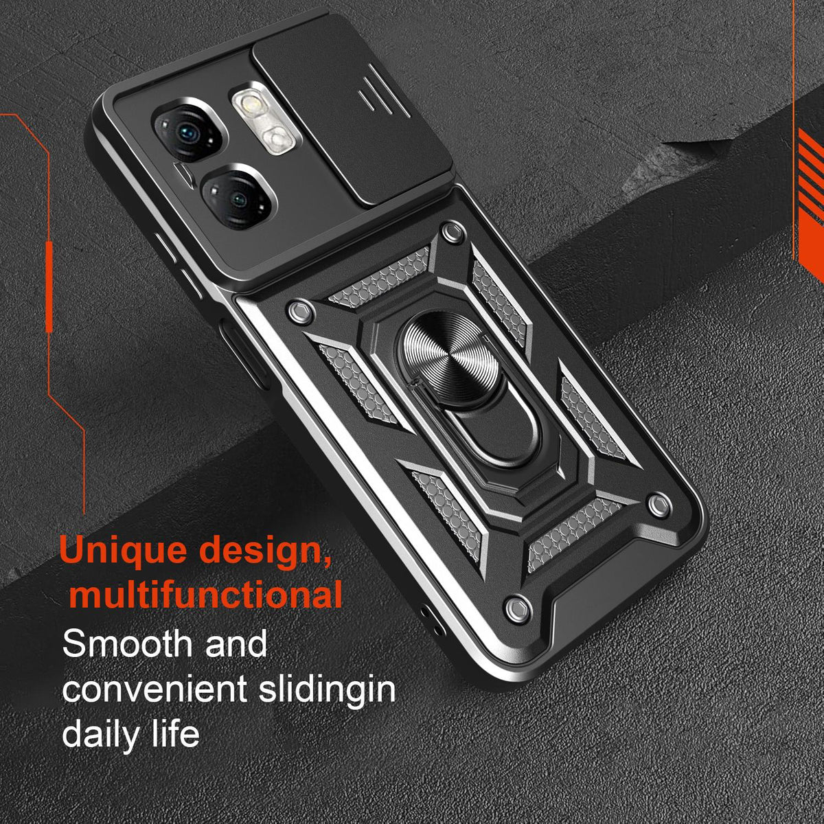 MOPAL Infinix Hot 50İ Stand Sliding Shock-Resistant Slide Silicone Case · 5