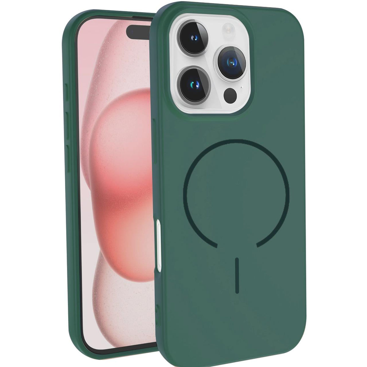 MOPAL iPhone 13/14 MagSafe-Compatible Velvet-Lined Soft Aqua Silicone Case · 3