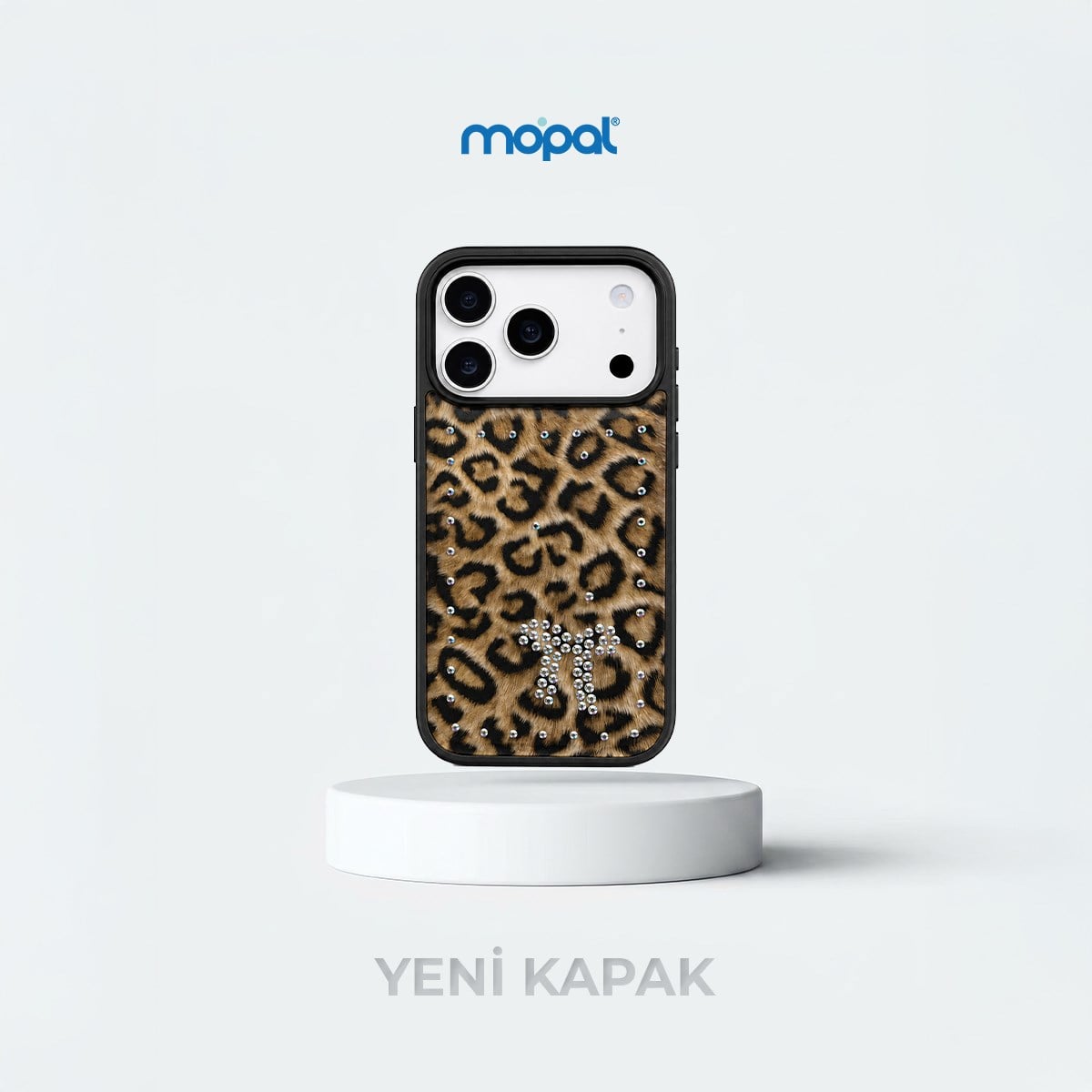 MOPAL Velvet-Lined Leopar Patterned Rhinestone Yeni Case for iPhone 15 Pro Max · 1