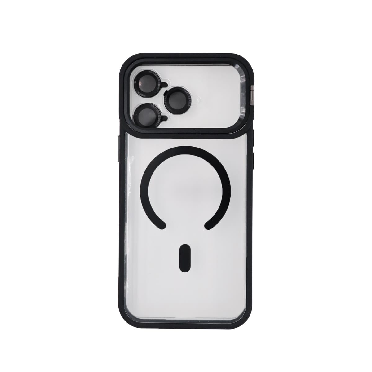 MOPAL MagSafe-Compatible Stand Camera-Lens Protection Clear Pass-1 Silicone Case for iPhone 15 Pro Max · 3