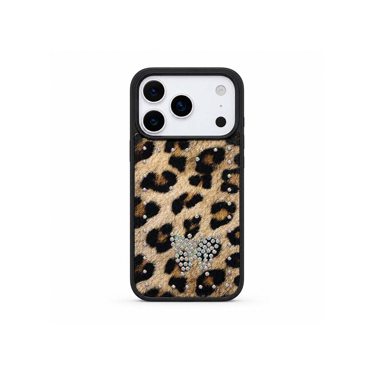 MOPAL Velvet-Lined Leopar Patterned Rhinestone Yeni Case for iPhone 15 · 5
