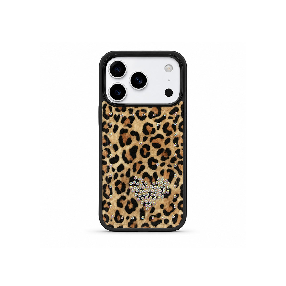 MOPAL Velvet-Lined Leopar Patterned Rhinestone Yeni Case for iPhone 15 · 9