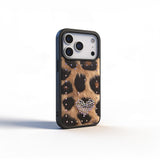 MOPAL Velvet-Lined Leopar Patterned Rhinestone Yeni Case for iPhone 15 · 6