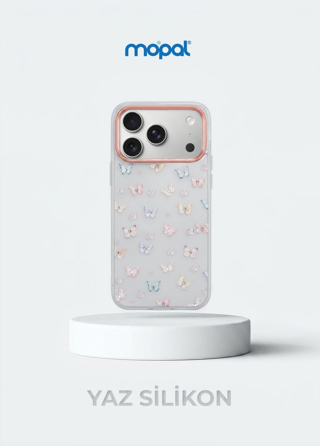 MOPAL Rhinestone Patterned Matte Yaz Silicone Phone Case for iPhone 15 · 1