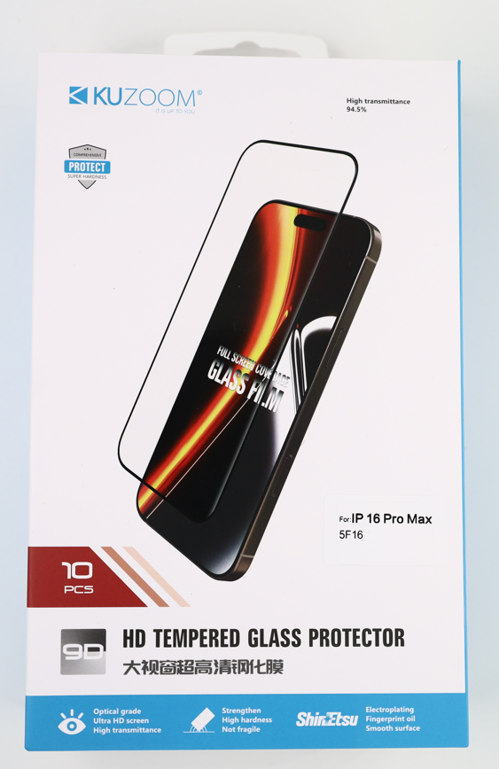 KUZOOM 10 Pack Hd Tempered Glass Screen Protector for iPhone 16 Pro Max · 2