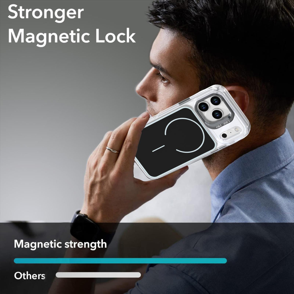 MOPAL MagSafe-Compatible Stand Plastic Edges Fin Silicone Case for iPhone 16 Pro Max · 6