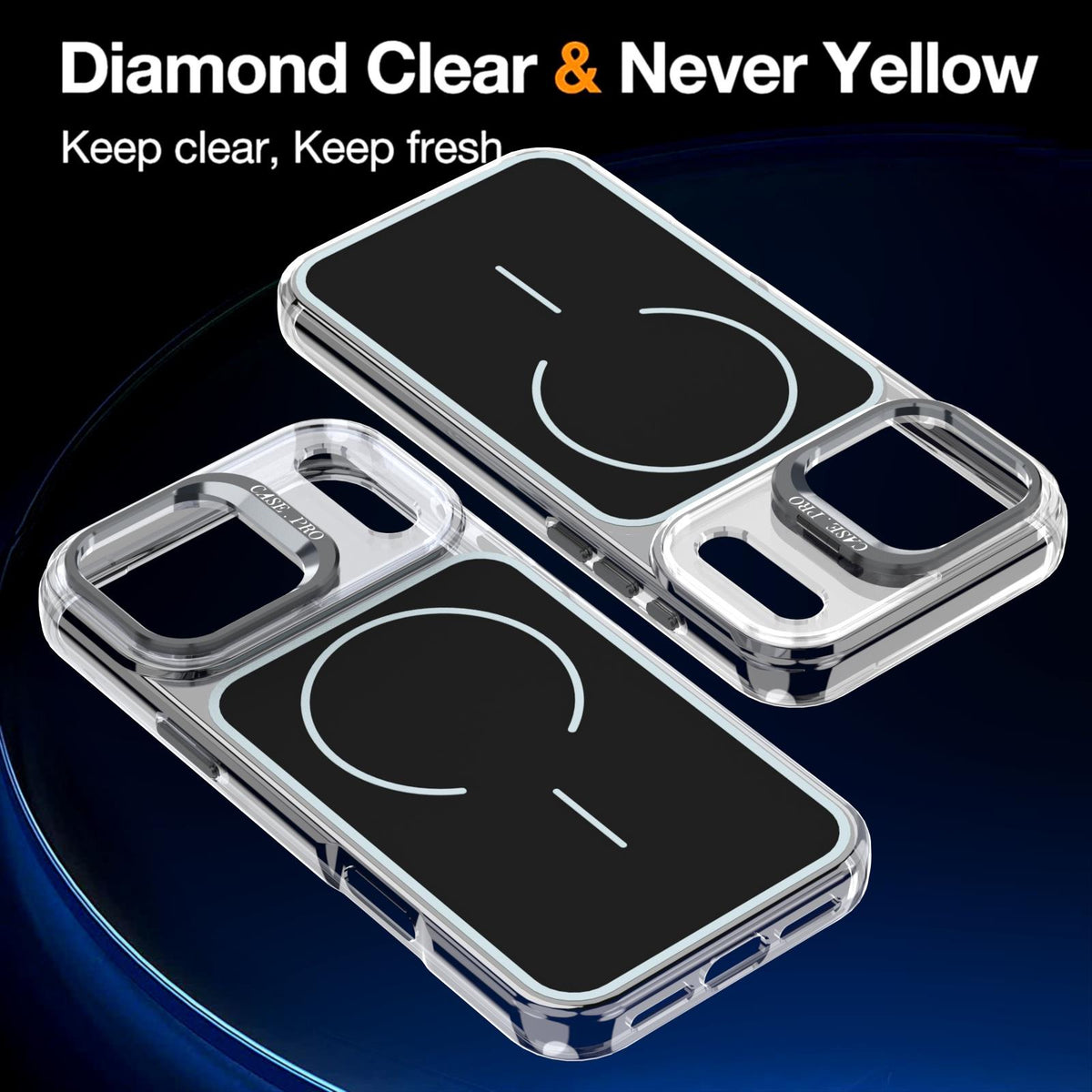 MOPAL MagSafe-Compatible Stand Plastic Edges Fin Silicone Case for iPhone 16 Pro Max · 2