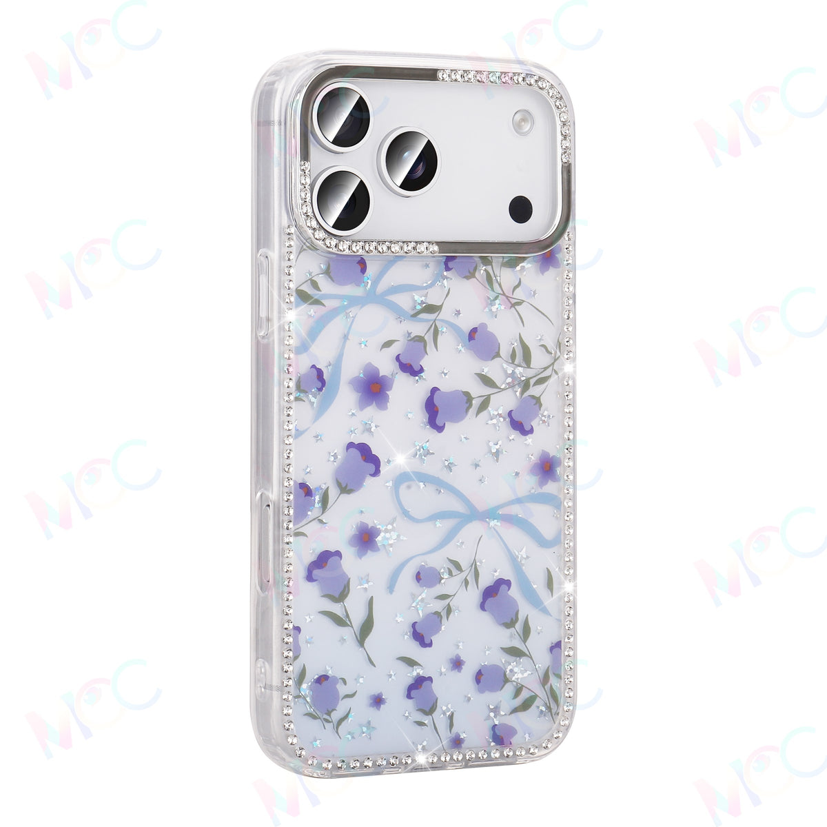 MOPAL Rhinestone Patterned Ece Silicone Case for iPhone 16 Pro Max · 9