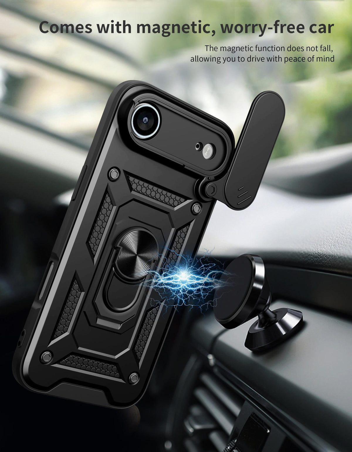 MOPAL iPhone 17 Air Stand Sliding Shock-Resistant Slide Silicone Case · 6