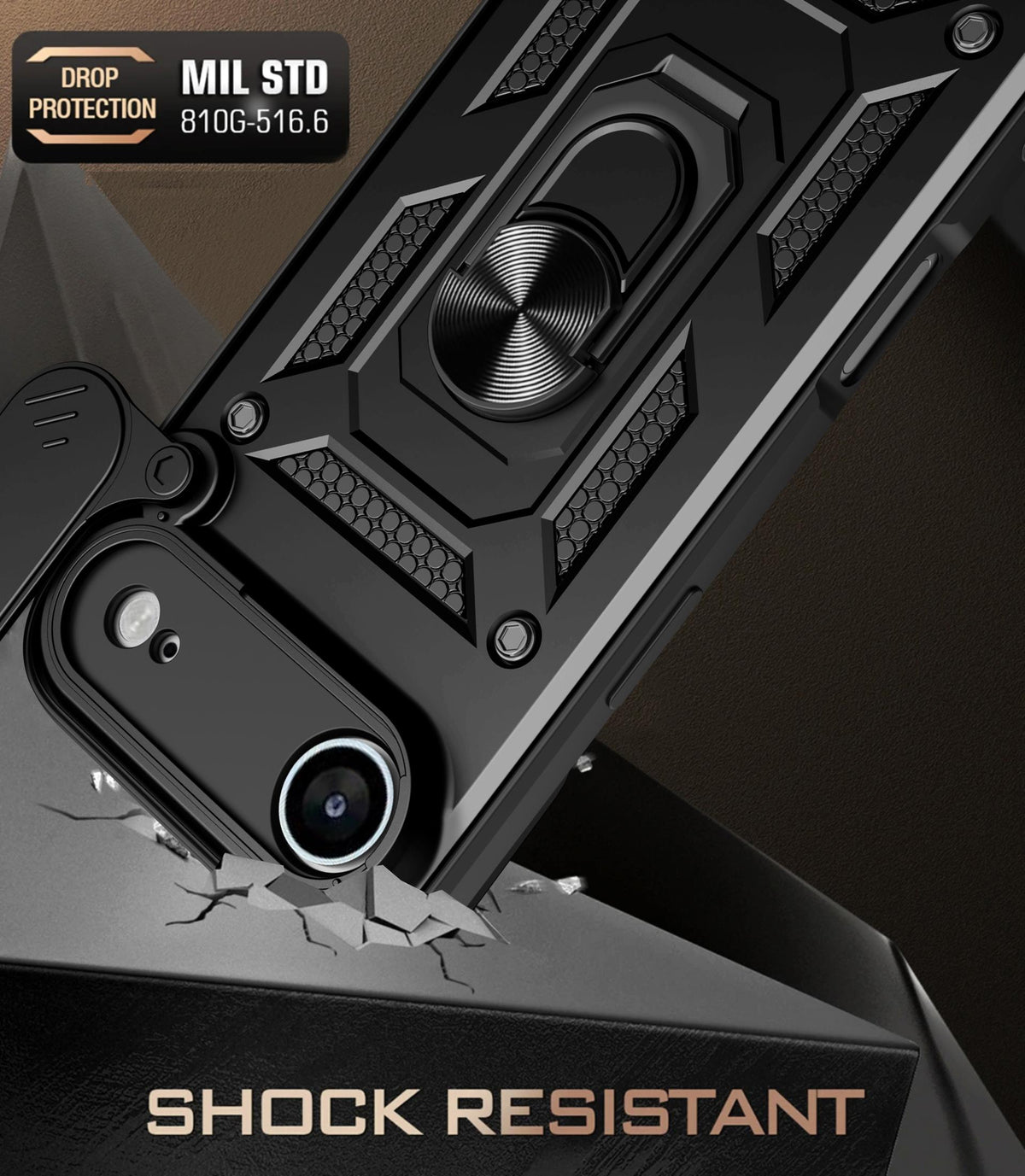 MOPAL iPhone 17 Air Stand Sliding Shock-Resistant Slide Silicone Case · 3