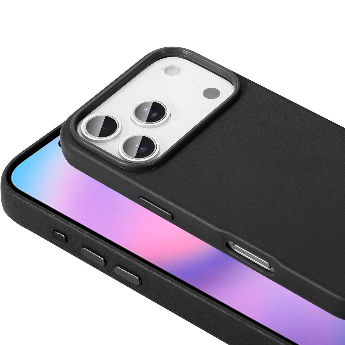 MOPAL MagSafe-Compatible Faux-Leather Look Let Silicone Case for iPhone 17 Pro Max · 3