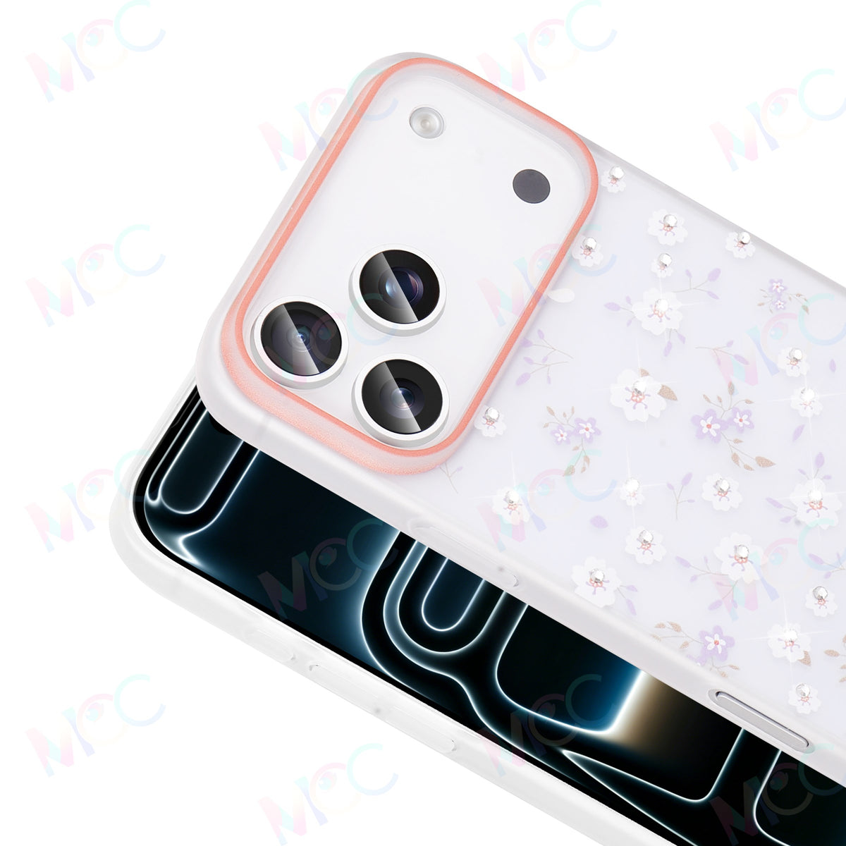 MOPAL Rhinestone Patterned Matte Yaz Silicone Phone Case for iPhone 17 Pro Max · 11
