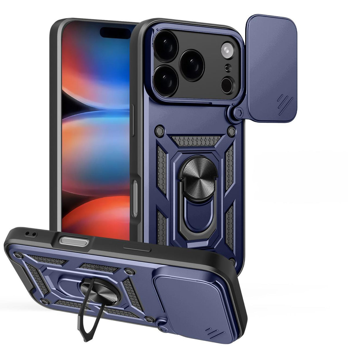 MOPAL iPhone 17 Pro Stand Sliding Shock-Resistant Slide Silicone Case · 1