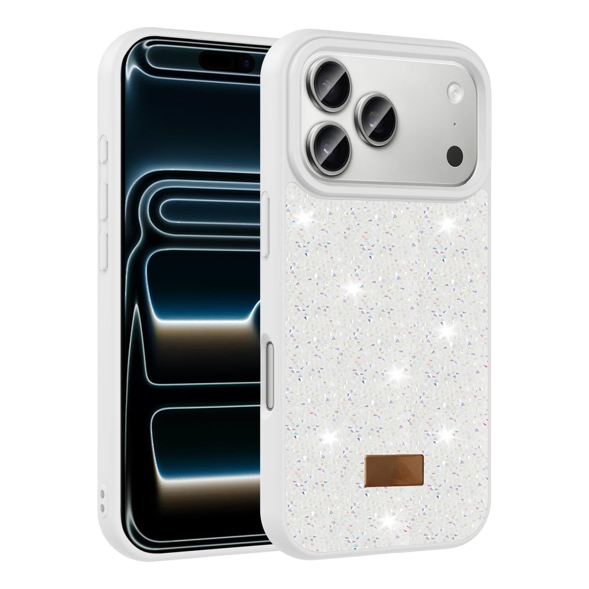 MOPAL Shock-Resistant Rhinestone Detail Melt Silicone Case for iPhone 17 Pro · 2