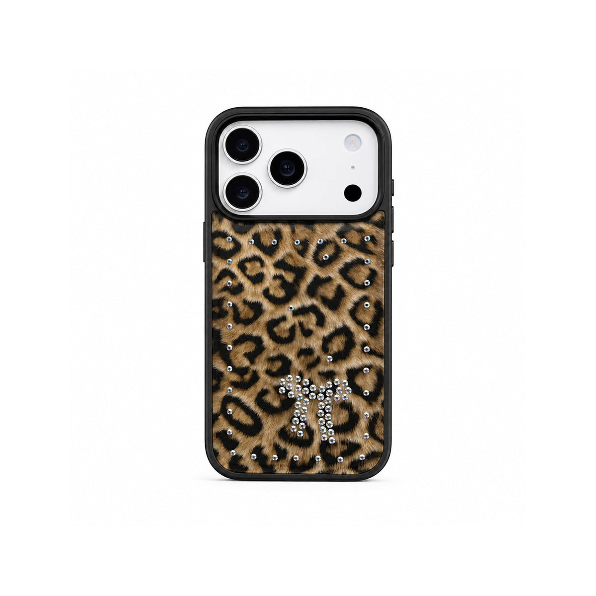 MOPAL Velvet-Lined Leopar Patterned Rhinestone Yeni Case for iPhone 17 / iPhone 16e · 3