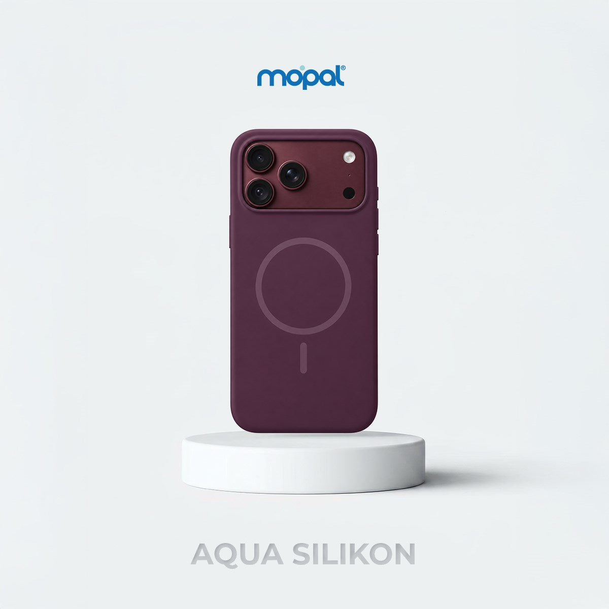 MOPAL MagSafe-Compatible Velvet-Lined Soft Aqua Silicone Case for iPhone 18 Pro Max · 1