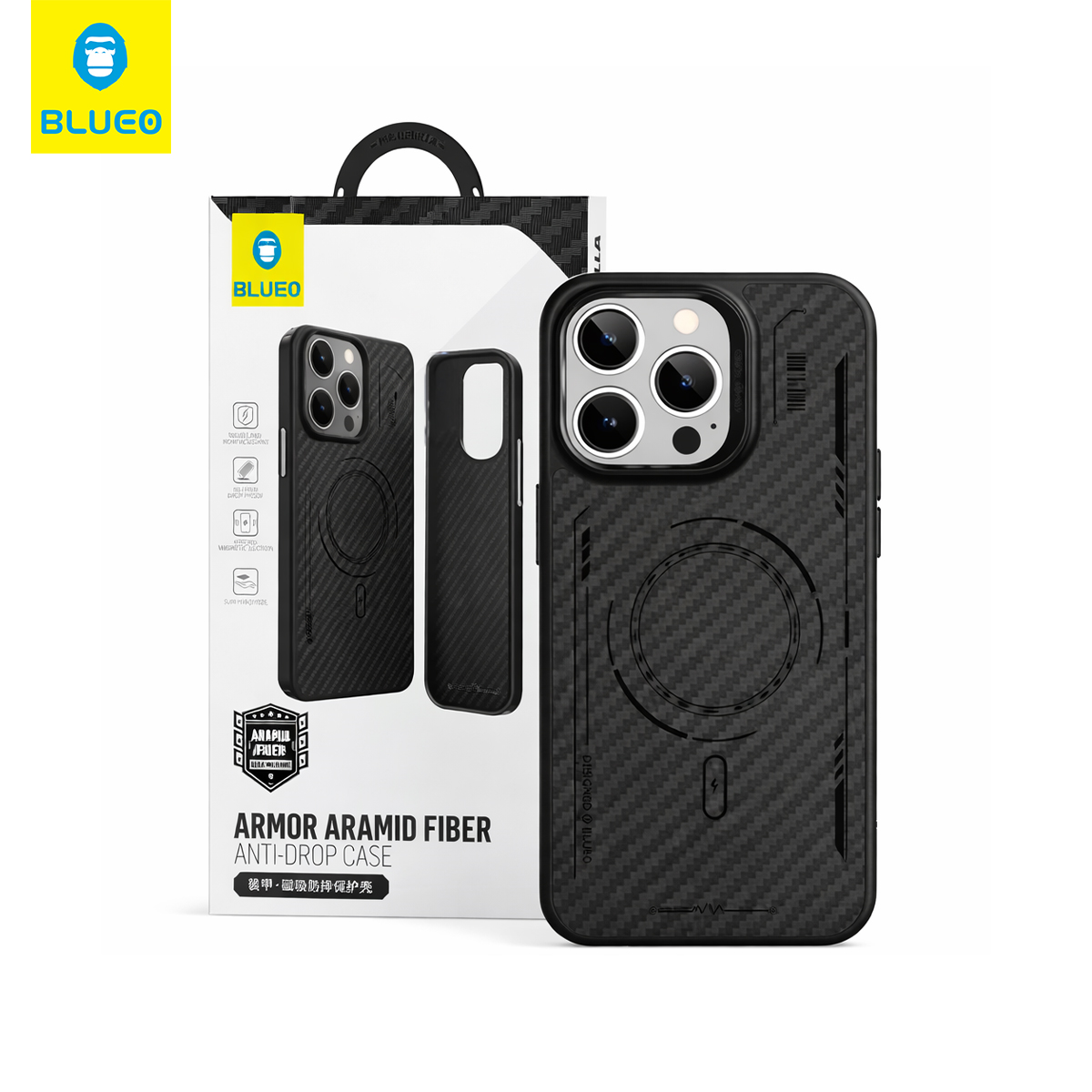 BLUEO Punk Armor Aramid Fiber Anti-drop Magsafe Case Iphone 14 Pro Max · 1